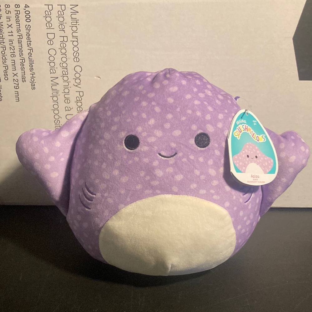 Squishmallow Aziza The Purple Stingray 8”